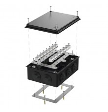 Коробка огнестойкая для о/п 40-0320-FR2.5-28 Е15-Е120 RAL9005 200х150х75 (5 шт/кор) черная  40-0320-9005-FR2.5-28  Промрукав