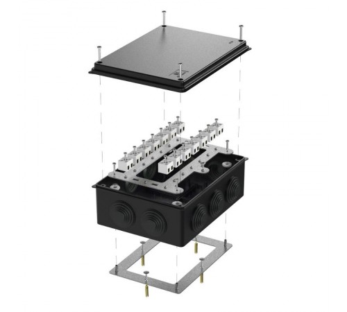 Коробка огнестойкая для о/п 40-0320-FR2.5-28 Е15-Е120 RAL9005 200х150х75 (5 шт/кор) черная  40-0320-9005-FR2.5-28  Промрукав