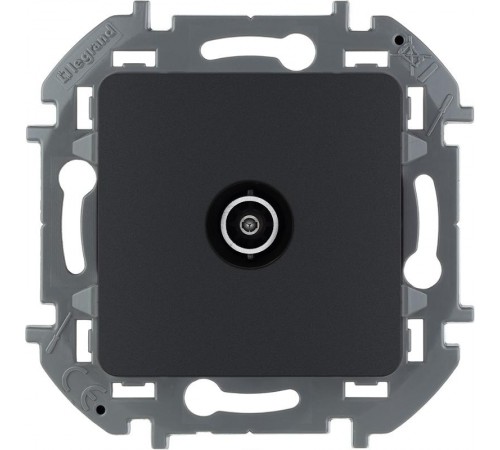 Inspiria Антрацит Розетка телевизионная TV проходная С/У 14 дБ 5-862 мГц без рамки  673863  Legrand
