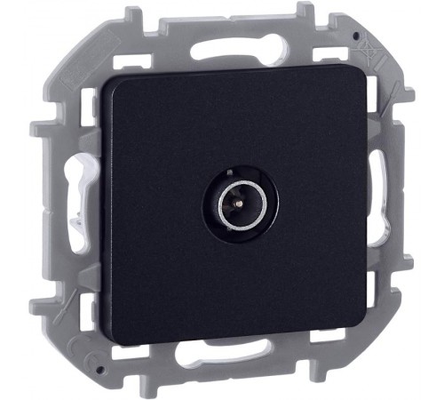 Inspiria Антрацит Розетка телевизионная TV проходная С/У 14 дБ 5-862 мГц без рамки  673863  Legrand