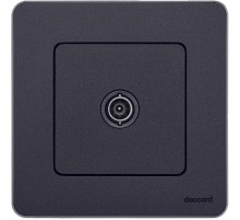 Inspiria Антрацит Розетка телевизионная TV проходная С/У 14 дБ 5-862 мГц без рамки  673863  Legrand