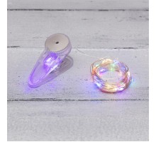 Гирлянда Роса с прищепкой 3 м, 30 LED, цвет свечения мультиколор, 2хCR2032 в комплекте  302-019  NEON-NIGHT