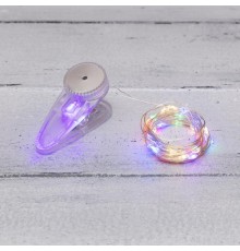 Гирлянда Роса с прищепкой 3 м, 30 LED, цвет свечения мультиколор, 2хCR2032 в комплекте  302-019  NEON-NIGHT