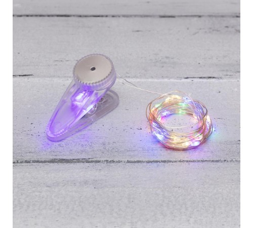 Гирлянда Роса с прищепкой 3 м, 30 LED, цвет свечения мультиколор, 2хCR2032 в комплекте  302-019  NEON-NIGHT