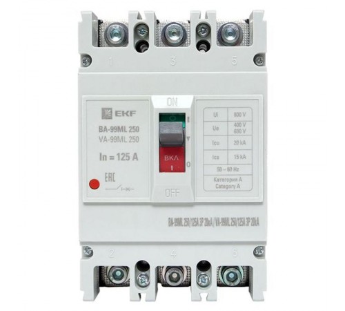 Выключатель автоматический ВА-99М 250/125А 3P 20кА EKF Basic  mccb99-250-125mI  EKF