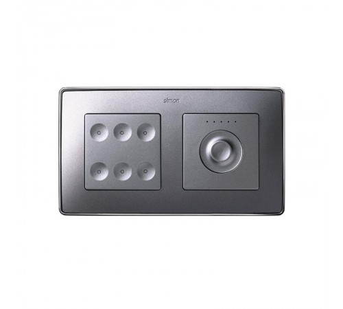 Simon 82 Комплект 6-кл сенсорн.выкл.+ сенс.регулятор, без маркиров., KNX, алюминий  8400671-093  Simon