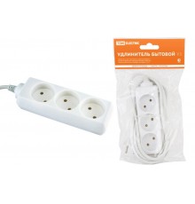 Удлинитель бытовой  У3  3 гнезда, 3метра, без заземления, ПВС 2х0,75 мм2  10А/250В   SQ1303-0201  TDM