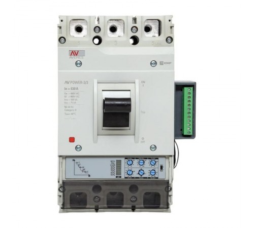 Выключатель автоматический AV POWER-3/3 630А 100kA ETU2.2 AVERES  mccb-33-630H-2.2-av  EKF