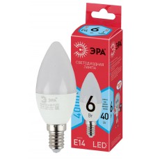 Лампа светодиодная RED LINE ECO LED B35-6W-840-E14 6Вт свеча нейтральный белый свет  Б0020619  ЭРА