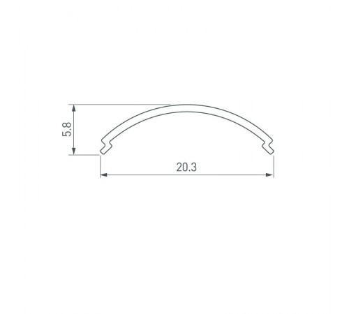 Экран (рассеиватель) для профиля ARH-KANT-H16-2000 Round Opal-PM  016635  Arlight
