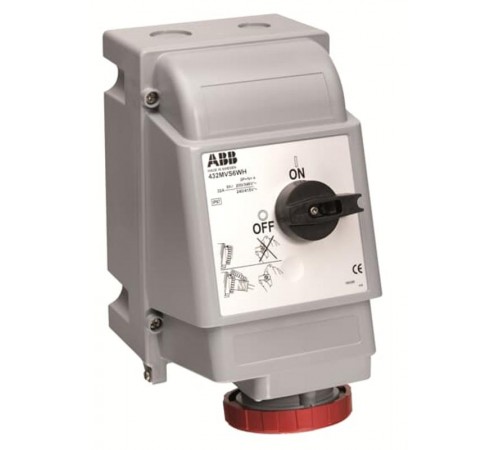 Розетка с выключателем с блокировкой 216MP1WH,16A,2P+E,IP67,1ч2CMA163255R1000 ABB