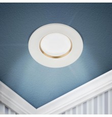 Светильник встраиваемый алюминиевый  KL107 WH/GD MR16 GU5.3 белый золото  Б0061095  ЭРА