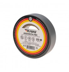 Изолента ПВХ 0.13х19 мм, 25 м, серая  KR-09-2208  Kranz