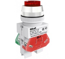Выкл. кноп. ABLFP 30 мм Цвет:КРАСНЫЙ LED 220В ВK-30 a  25048DEK  DEKraft