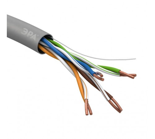 ЭРА Кабель витая пара U/UTP 4x2x24 AWG Cat5e CU PVC 305м  Б0044429  ЭРА