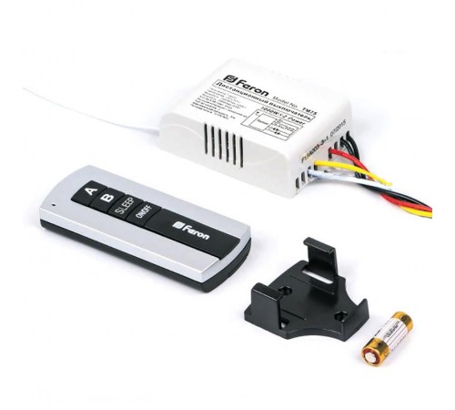 Выключатель дистанционный 230V 1000W TM75 2-х канальный 30м с пультом управления, черное серебро  23344  FERON