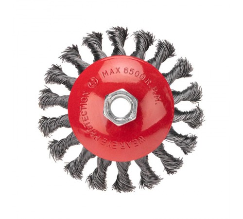 Щетка коническая для УШМ крученая стальная проволока 115 мм М14  KR-91-1202  Kranz