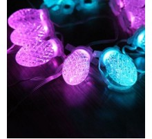Ггирлянда " шишки в яичной упаковке" 10 RGB диодов ,   CL56   длина 4 м, шнур 2м, IP20  26821  FERON