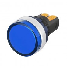 Сигнальный индикатор со встроенным диодом 9-24В, синий, алюминий, зажим Plug-In  M22L-F24BAP  DKC