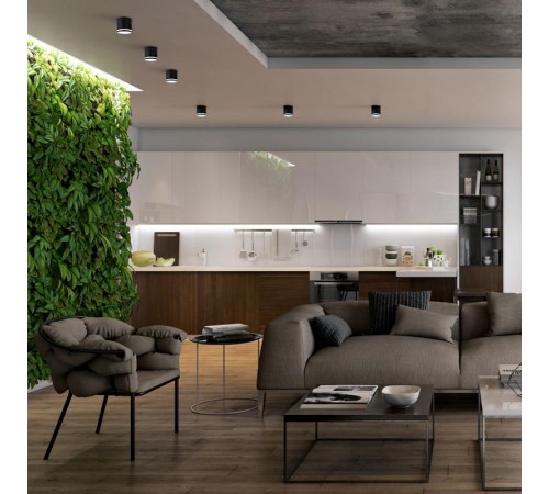 Светильник потолочный под лампу макс 12W, 230V, GX53, черный, HL362  41997  FERON