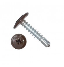 Саморез 4,2x19 с прессшайбой, сверло, цинк RAL 8017 Коричневый (100 шт/уп)  PR08.9191  Промрукав