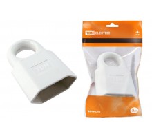 Кабельная розетка 2П 10А 250B (под евровилку CEE 7/16) с з/ш с кольцом белаяTDM  SQ1806-0191  TDM