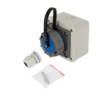 Розетка настенная влагозащищенная с крышкой 16 А, 2Р+РЕ, IP68  111-125  REXANT