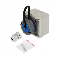 Розетка настенная влагозащищенная с крышкой 16 А, 2Р+РЕ, IP68  111-125  REXANT