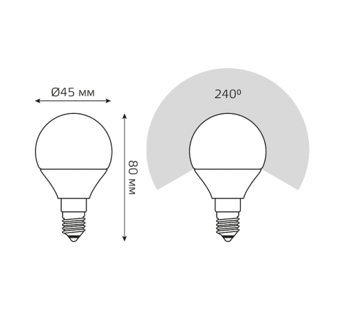 Лампа светодиодная Elementary Шар 10W 750lm 6500K Е14 LED 1/10/100  53130  Gauss
