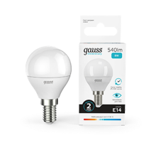 Лампа светодиодная LED 8Вт E14 220В 4100К Elementary шар  53128  Gauss