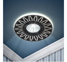 Светильник точечный встраиваемый DK LD31 BK декор cо светодиодной подсветкой MR16, 220V, max 11W, черный  Б0036499  ЭРА