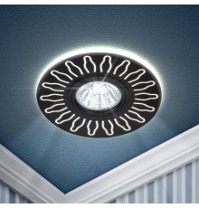 Светильник точечный встраиваемый DK LD31 BK декор cо светодиодной подсветкой MR16, 220V, max 11W, черный  Б0036499  ЭРА