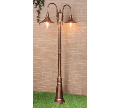 Светильник садово-парковый GL 1020F/2 Saga F/2 черное золото  a039867  Elektrostandard