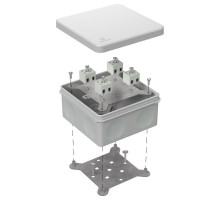 Коробка огнестойкая для о/п двухкомпонентная 60-0300-FR2.5-8 Е15-Е120 RAL7035 100х100х50 (14 шт/кор) серая  60-0300-7035-FR2.5-8  Промрукав