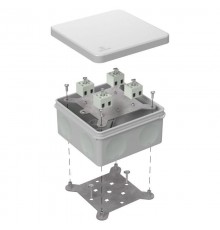 Коробка огнестойкая для о/п двухкомпонентная 60-0300-FR2.5-8 Е15-Е120 RAL7035 100х100х50 (14 шт/кор) серая  60-0300-7035-FR2.5-8  Промрукав
