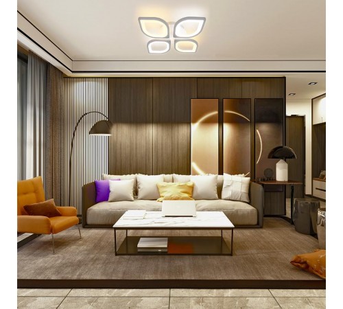 Светильник светодиодный управляемый с пультом 86W, Max. 5000Lum, 3000К-6500K, IP20, белый AL5950 Leaf  41672  FERON