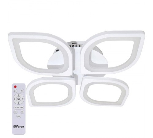 Светильник светодиодный управляемый с пультом 86W, Max. 5000Lum, 3000К-6500K, IP20, белый AL5950 Leaf  41672  FERON