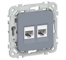 FLITE Розетка 2-ая компьютерная RJ45 кат.5Е UTP РК5е-2-0-ФлМ маренго  FI-K22-1-K35  IEK