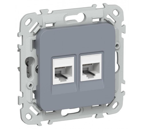 FLITE Розетка 2-ая компьютерная RJ45 кат.5Е UTP РК5е-2-0-ФлМ маренго  FI-K22-1-K35  IEK