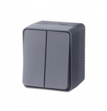 AtlasDesign Profi54 Антрацит О/У Выключатель 2-клавишный 10 АХ  ATN544051  SE