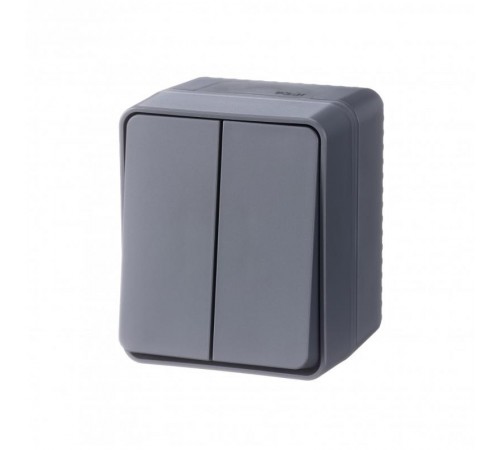 AtlasDesign Profi54 Антрацит О/У Выключатель 2-клавишный 10 АХ  ATN544051  SE