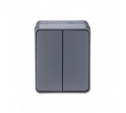 AtlasDesign Profi54 Антрацит О/У Выключатель 2-клавишный 10 АХ  ATN544051  SE