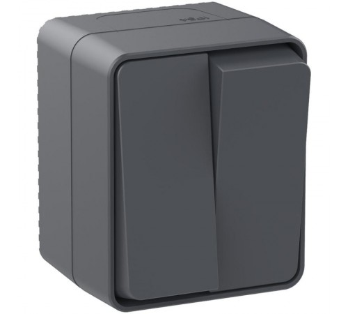 AtlasDesign Profi54 Антрацит О/У Выключатель 2-клавишный 10 АХ  ATN544051  SE