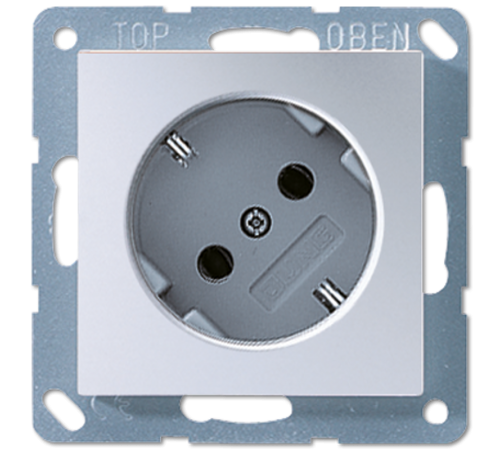 Штепсельная розетка SCHUKO 16A 250V~ ; угол наклона 45 °; алюминий  A520-45KIAL  Jung