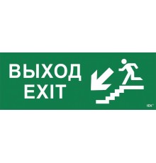 Пиктограмма (наклейка) "Выход/лестница вниз/фигура" ССА 1005  LPC10-1-35-13-VLVNF  IEK