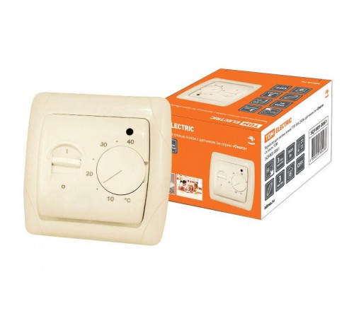 Термостат для теплых полов ТТП 16А 250В с датчиком 3м "Онега" сл. кость  SQ1805-0061  TDM