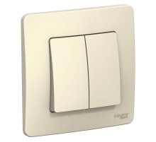 Blanca Молочный С/У Выключатель 2-клавишный, 10А, 250B  BLNVS010502  SE