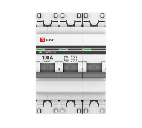 Выключатель нагрузки модульный ВН-125, 3P 100А EKF PROxima  SL125-3-100-pro  EKF (замена - S1253100)