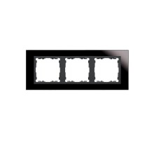 Simon 82 Рамка декоративная, 3 поста, S82 Nature, Стекло, чёрный-графит  82837-32  Simon