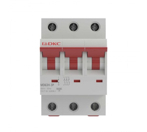 Автоматический выключатель модульный YON max типа MD63H, 10кА, 3 полюса, хар-ка D, 2А  MD63H-3PD2  DKC